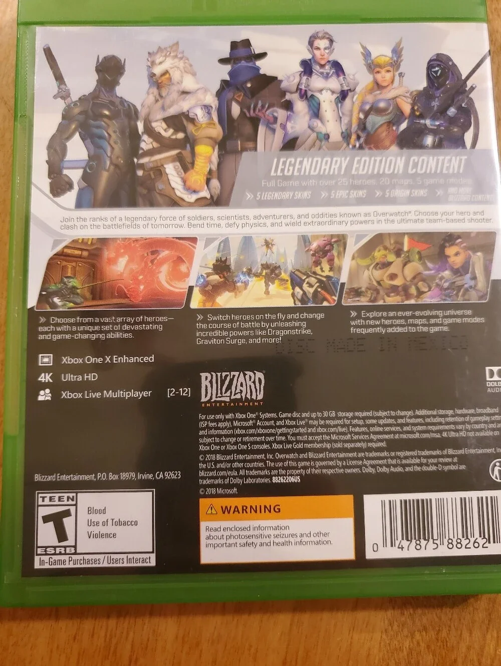 Overwatch - Legendary Edition - Xbox One - CIB Complete in Box with Code Sheet